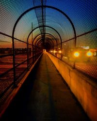 Railroad track at night