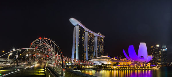 Illuminated city at night