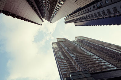 Low angle view of buildings against sky