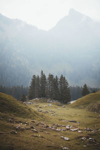 Scenic view of mountains against sky