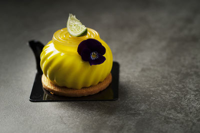 Close-up of cake on table