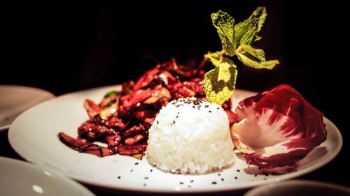 Close-up of served food