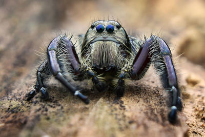 Close-up of spider on sand