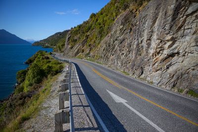 View of road along trees