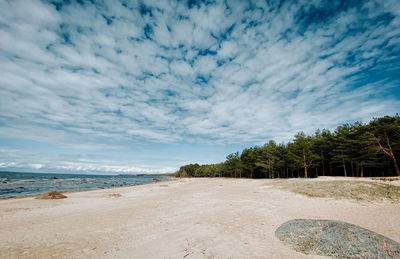 Scenic view of beach against sky