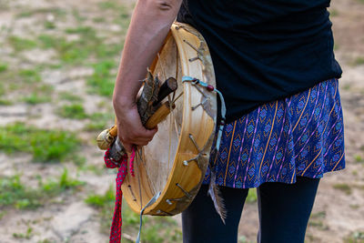 Close-up of hand holding umbrella