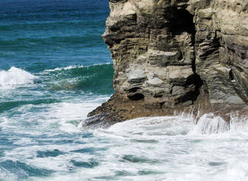 Rock formation in sea
