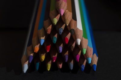 Close-up of multi colored pencils