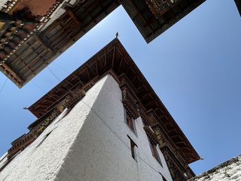 Low angle view of building against clear sky