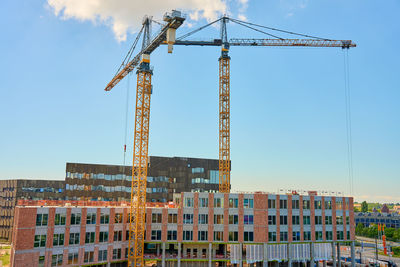 Cranes at construction site
