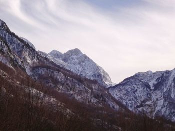 Low angle view of mountains against sky