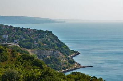 High angle view of sea against sky