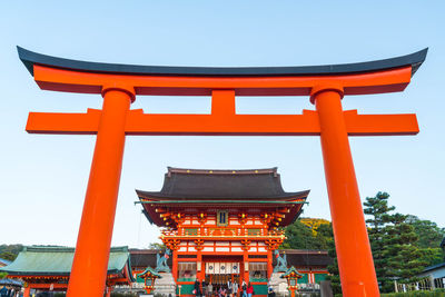 View of temple against clear sky