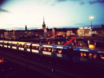 Illuminated city at night