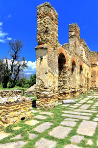 Old ruins against blue sky