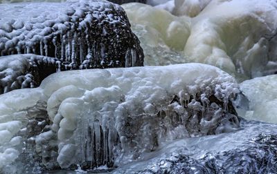 Close-up of frozen ice