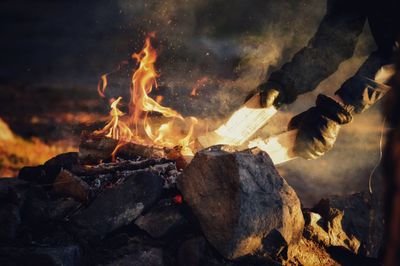 Bonfire on rock