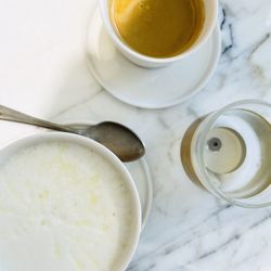 High angle view of coffee on table