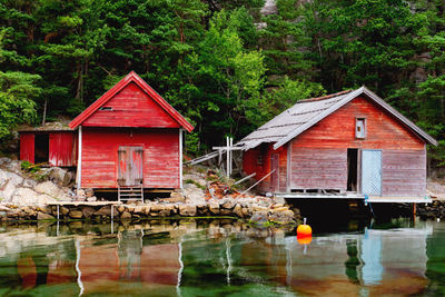 Weather-worn structures on the bay 