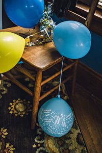 Close-up of balloons on table