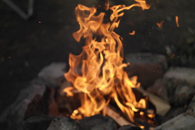 Close-up of bonfire