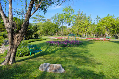 Scenic view of park against sky