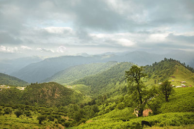 Scenic view of mountains against sky