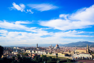 Mid distance view of duomo santa maria del fiore amidst cityscape