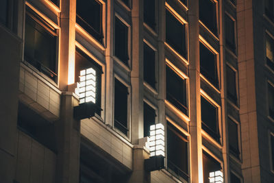 Low angle view of building at night