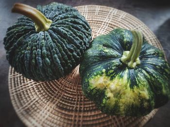 Close-up of pumpkin on table