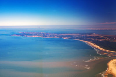 Aerial view of sea against sky