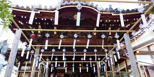 Low angle view of buildings in a temple