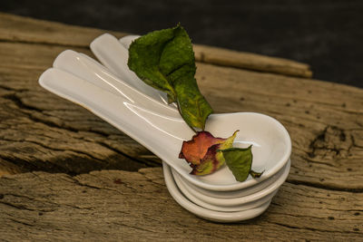 Close-up of salad in plate on table