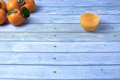 High angle view of fruits on table