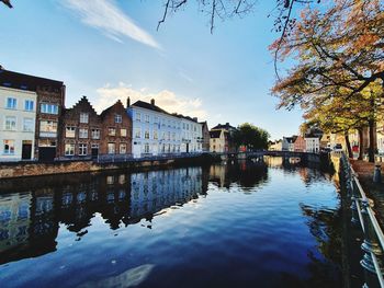 Reflection of buildings in canal