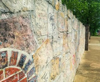 Close-up of graffiti on wall