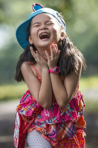 Portrait of happy girl smiling