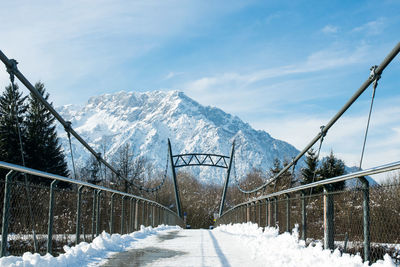 Snow covered mountain against sky