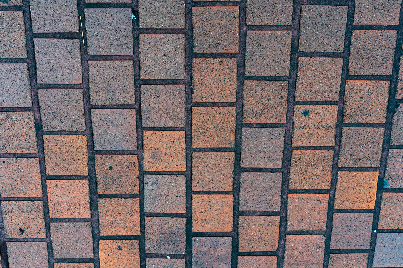 HIGH ANGLE VIEW OF COBBLESTONE FOOTPATH