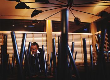 Portrait of smiling man standing at home