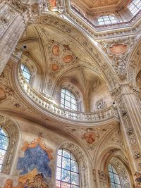 Low angle view of ornate ceiling in building