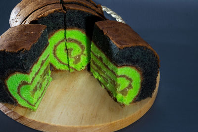 High angle view of dessert