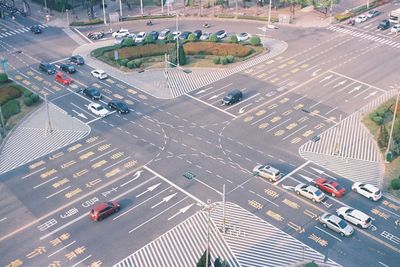 High angle view of city street