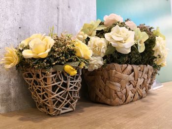 Close-up of flowers in vase on table