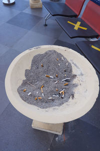 High angle view of bread on table