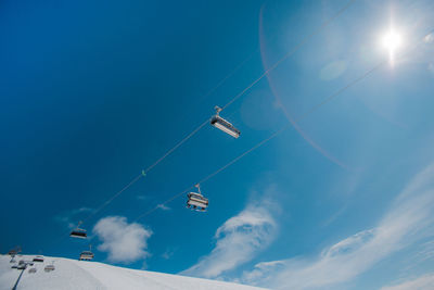 Low angle view of airplane flying in sky