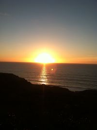 Scenic view of sea during sunset