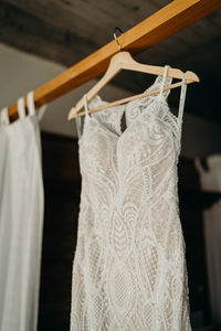 Low angle view of clothes hanging on clothesline