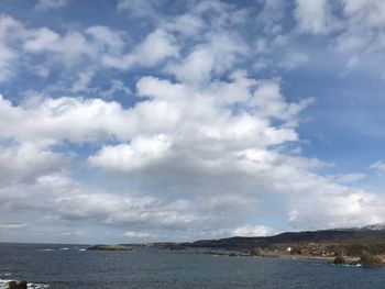 Scenic view of sea and cloudy sky