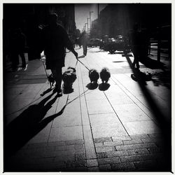 Woman walking in city